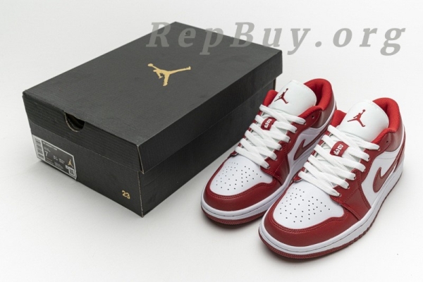 Top Version Air Jordan 1 Low Gym Red White 553558-611 - Image 20