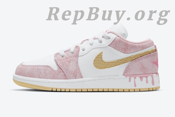 Top Version Air Jordan 1 Low Paint Drip (GS) CW7104-601 - Image 2