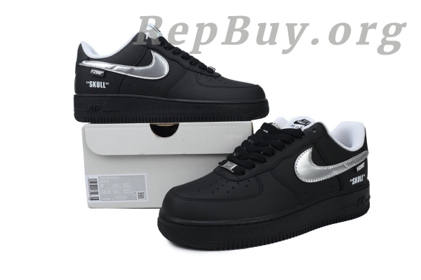Top Version Nike Air Force 1 Low Black Silver FQ4296-101 - Image 10