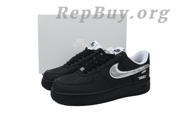 Top Version Nike Air Force 1 Low Black Silver FQ4296-101 - Image 11