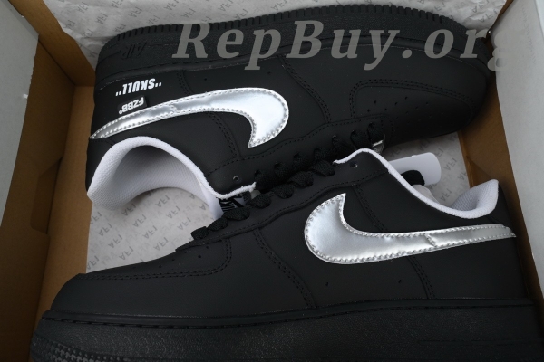 Top Version Nike Air Force 1 Low Black Silver FQ4296-101 - Image 12