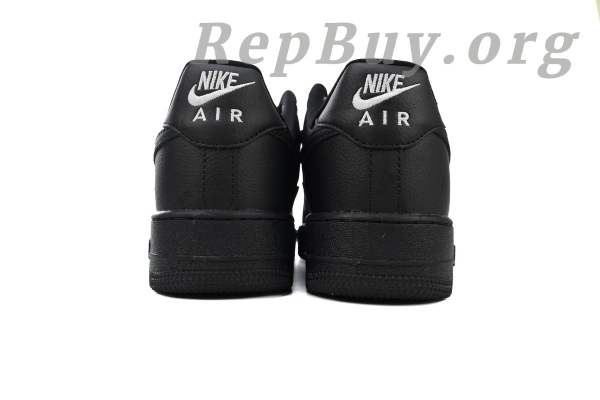 Top Version Nike Air Force 1 Low Black Silver Mini Swoosh HQ1180-001 - Image 3