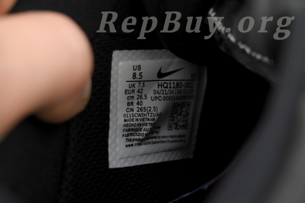 Top Version Nike Air Force 1 Low Black Silver Mini Swoosh HQ1180-001 - Image 6