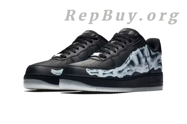 Top Version Nike Air Force 1 Low Black Skeleton Halloween (2019) BQ7541 001 - Image 5