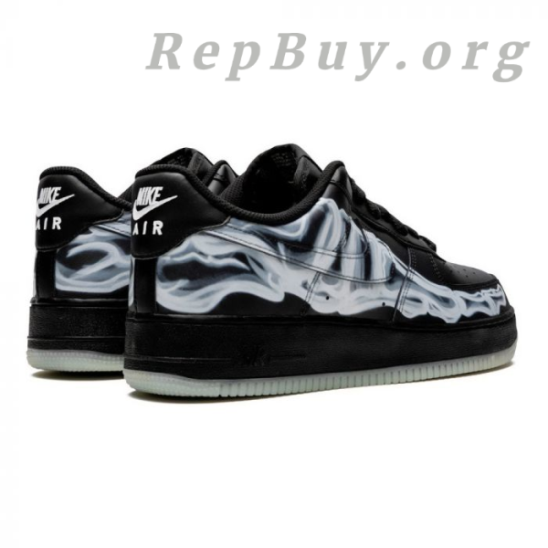 Top Version Nike Air Force 1 Low Black Skeleton Halloween (2019) BQ7541 001 - Image 8