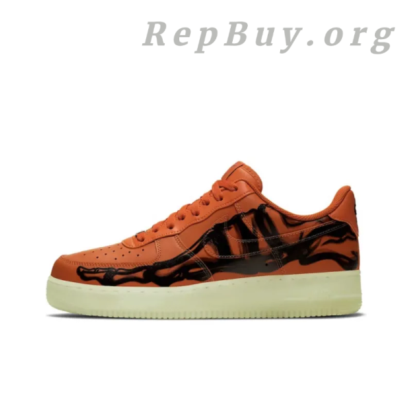 Top Version Nike Air Force 1 Low Orange Skeleton Halloween CU8067-800