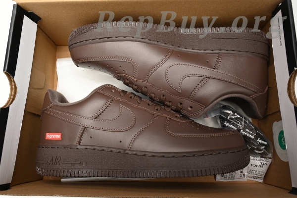 Top Version Nike Air Force 1 Low Supreme Baroque Brown CU9225-200 - Image 13