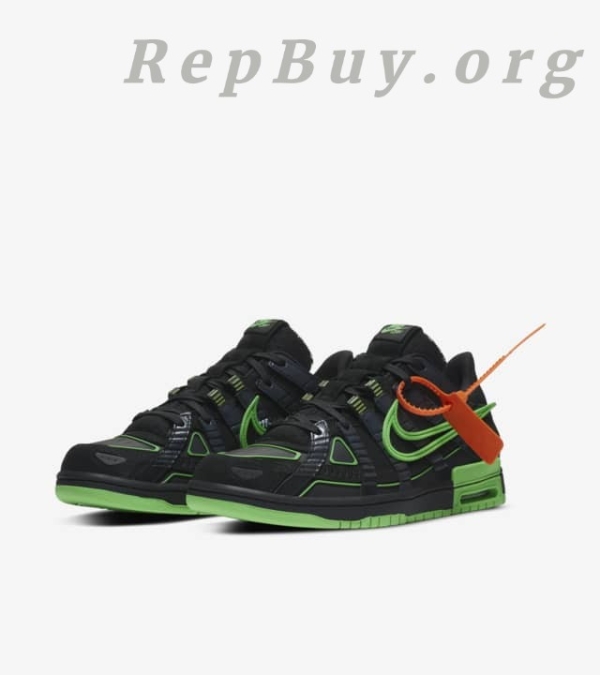Top Version Nike Air Rubber Dunk Off-White Green Strike CU6015-001, high quality replica Nike shoes, best Off-White Dunk replica, 1:1 copy Nike Air Rubber Dunk, premium replica sneakers, perfect clone Nike shoes, AAA quality Off-White Green Strike