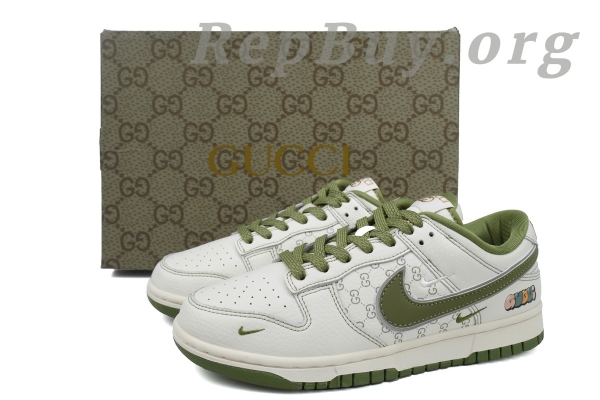Top Version Nike Dunk Low Gucci Green White Custom KK1888-006 - 图片 11