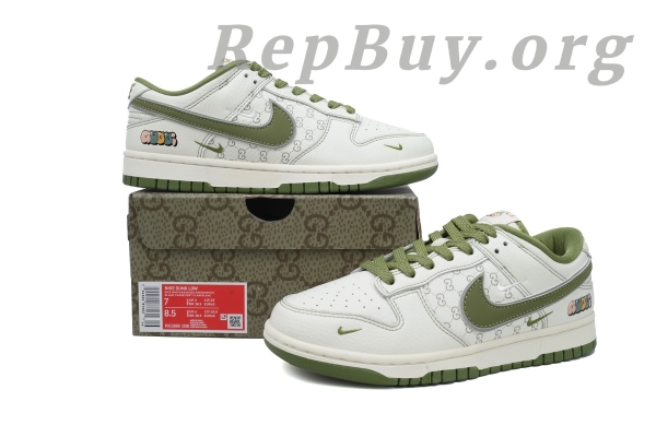 Top Version Nike Dunk Low Gucci Green White Custom KK1888-006 - 图片 12