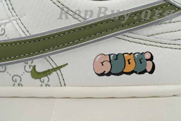Top Version Nike Dunk Low Gucci Green White Custom KK1888-006 - 图片 9