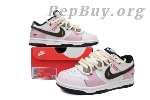 Top Version Nike Dunk Low Heart Rose Unisex Custom CW1590-100 - 图片 12