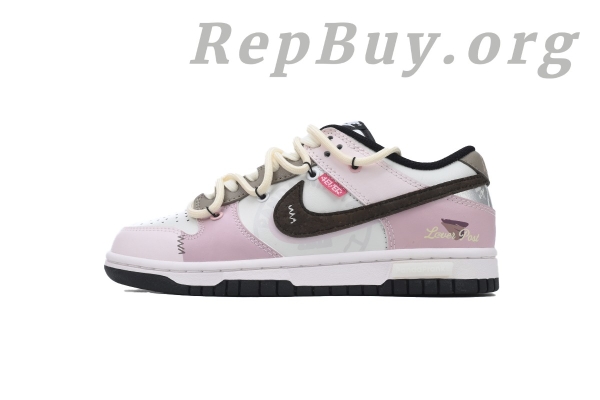 Top Version Nike Dunk Low Heart Rose Unisex Custom CW1590-100