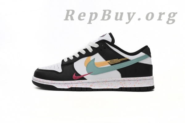 Top Version Nike Dunk Low Multiple Swooshes White Washed Teal FD4623-131 - Image 2