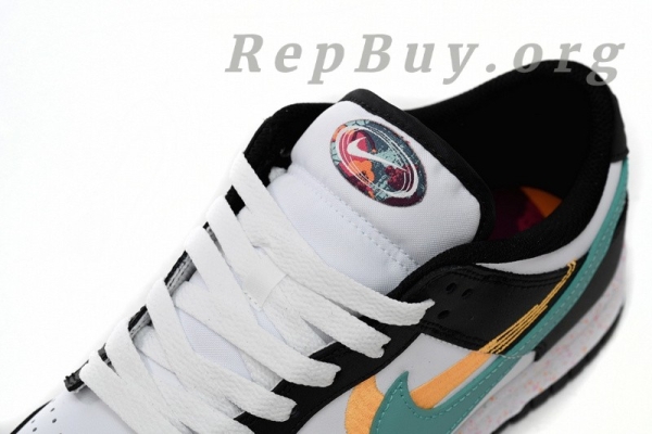 Top Version Nike Dunk Low Multiple Swooshes White Washed Teal FD4623-131 - Image 7