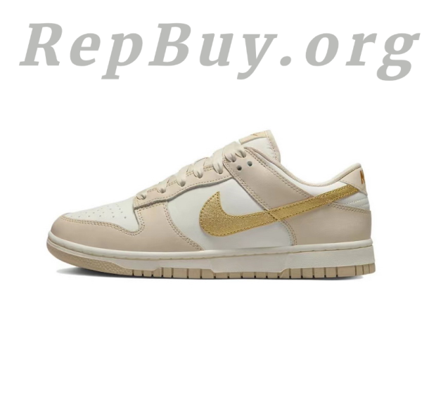 Top Version Nike Dunk Low Phantom Metallic Gold (Women's) Dx5390-001