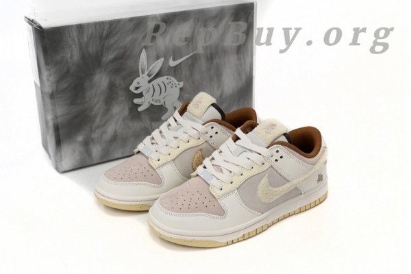 Top Version Nike Dunk Low Retro PRM Year of the Rabbit Fossil Stone (2023) FD4203-211 - Image 14