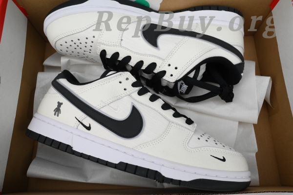 Top Version Nike Dunk Low Violent Bear, High Quality Replica Nike Dunk, Best Replica Nike Shoes, Custom KK1888-005, Violent Bear White Black Dunk, 1:1 Replica Sneakers, Premium Fake Nike Dunk Low