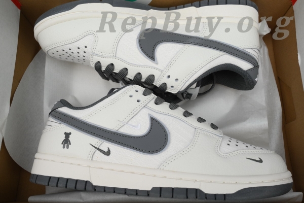Top Version Nike Dunk Low Violent Bear, High Quality Replica Nike Dunk, Custom KK1888-004, Best Rep Sneakers, 1:1 Replica Shoes, Violent Bear White Grey Dunk, Premium Copy Nike Shoes, Fake Nike Dunk Low