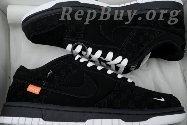 Top Version Nike Dunk Low x  Gucci Black Custom FC1688-140 - 图片 10