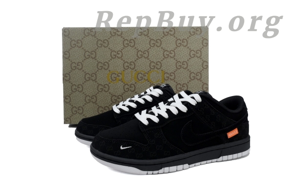 Top Version Nike Dunk Low x  Gucci Black Custom FC1688-140 - 图片 11