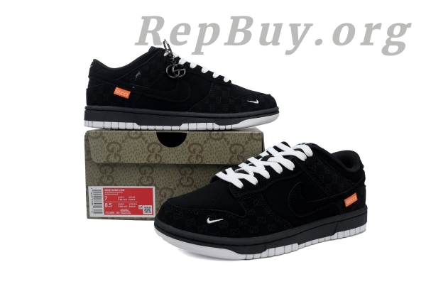 Top Version Nike Dunk Low x  Gucci Black Custom FC1688-140 - 图片 12
