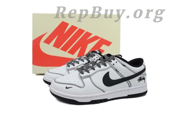 Top Version Nike Dunk Low x  Stussy White Custom FC1688-137 - 图片 11