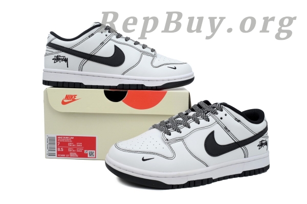 Top Version Nike Dunk Low x  Stussy White Custom FC1688-137 - 图片 12