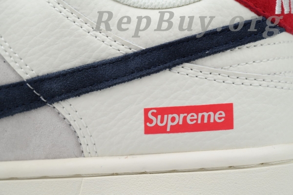 Top Version Nike Dunk Low Supreme, High Quality Replica Nike Dunk, Supreme White Grey Blue Swoosh, FC1688-142 Replica, Best Copy Nike Dunk Low, 1:1 Replica Sneakers, Premium Fake Nike Shoes, Supreme Dunk Replica