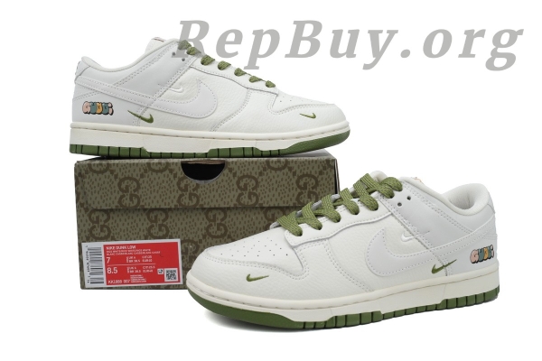 Top Version Nike Dunk Low x Gucci Beige Custom KK1888-007 - 图片 12