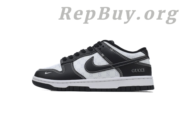 Top Version Nike Dunk Low x Gucci White Black SF1588-136