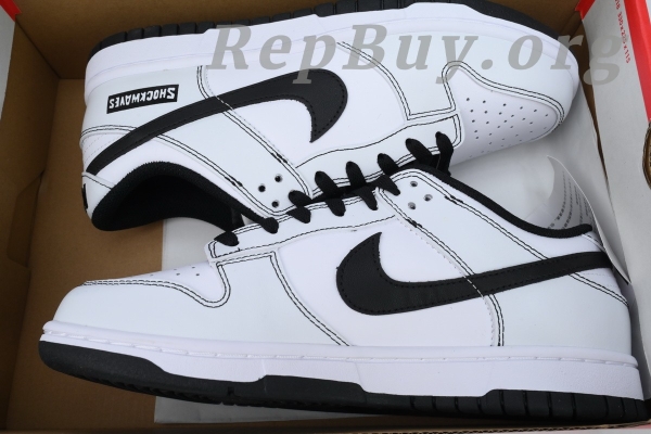 Top Version Nike Dunk Low x Shockwaves Line Panda DD1391-100 - 图片 10