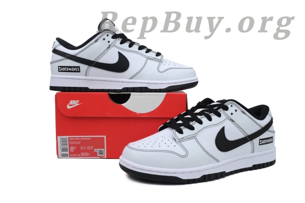Top Version Nike Dunk Low x Shockwaves Line Panda DD1391-100 - 图片 12
