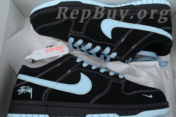 Top Version Nike Dunk Low x Stussy Black Moon Hook Custom KK1888-012, high quality replica Nike Dunk, best rep Stussy sneakers, 1:1 custom Dunk Low, premium fake Nike shoes, perfect clone Stussy collab, luxury replica sneakers, AAA copy Nike Dunk