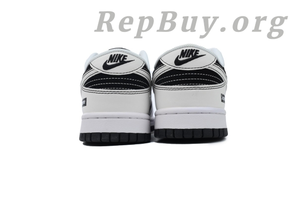 Top Version Nike Dunk Low Supreme, High Quality Replica Nike Dunk, Custom Supreme Black White Sneakers, FC1688-144 Replica, Best Fake Nike Dunk Low, Supreme Collaboration Sneakers, Premium Replica Shoes, Nike Dunk Custom Double Hook