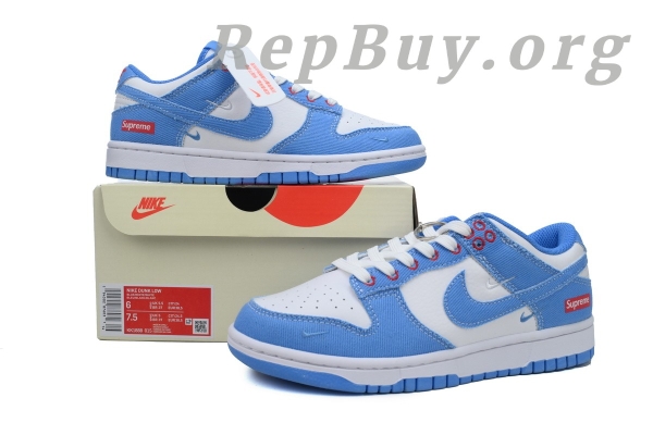 Top Version Nike Dunk Low x Supreme Royal Blue White Custom KK1888-015, high quality replica Nike Dunk, best rep Supreme Dunk Low, 1:1 custom sneakers, premium copy Nike x Supreme, flawless replica shoes, perfect clone Dunk Low, luxury reproduction sneakers, AAA quality fake Nike, Supreme collaboration replica