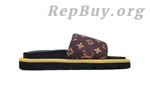 Louis Vuitton Brown Monogram Nylon Pool Pillow Comfort Flat Slides - 图片 2