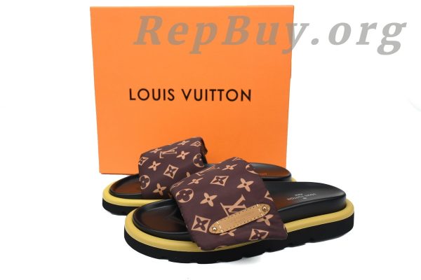 Louis Vuitton Brown Monogram Nylon Pool Pillow Comfort Flat Slides - 图片 8