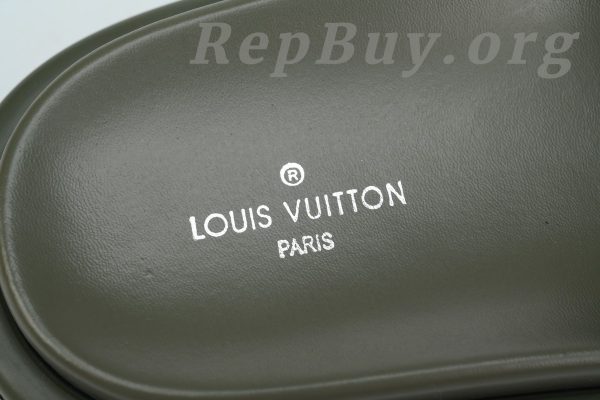 Louis Vuitton Green Relief Nylon Pool Pillow Comfort Flat Slides - 图片 5