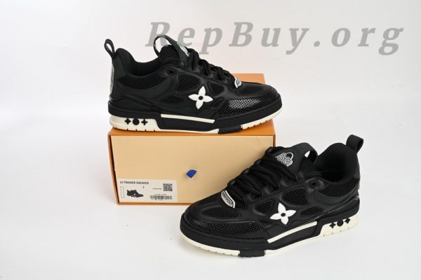 Louis Vuitton Skate Sneaker Leather lace up Fashionable Board Shoes Black 51BCOLRB - 图片 15