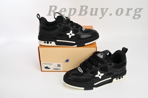 Louis Vuitton Skate Sneaker Leather lace up Fashionable Board Shoes Black 51BCOLRB - 图片 14