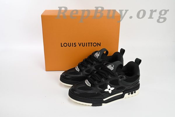 Louis Vuitton Skate Sneaker Leather lace up Fashionable Board Shoes Black 51BCOLRB - 图片 16