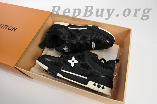 Louis Vuitton Skate Sneaker Leather lace up Fashionable Board Shoes Black 51BCOLRB - 图片 17