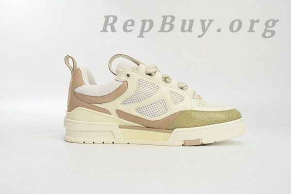 Louis Vuitton Skate Sneaker Leather lace up Fashionable Board Shoes Grey 51BCOLRB - 图片 3