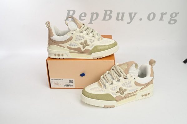 Louis Vuitton Skate Sneaker Leather lace up Fashionable Board Shoes Grey 51BCOLRB - 图片 14