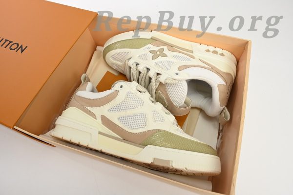 Louis Vuitton Skate Sneaker Leather lace up Fashionable Board Shoes Grey 51BCOLRB - 图片 16