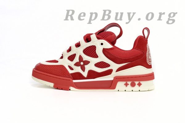 Louis Vuitton Skate Sneaker Leather lace up Fashionable Board Shoes Red 51BCOLRB - 图片 2