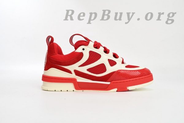 Louis Vuitton Skate Sneaker Leather lace up Fashionable Board Shoes Red 51BCOLRB - 图片 3