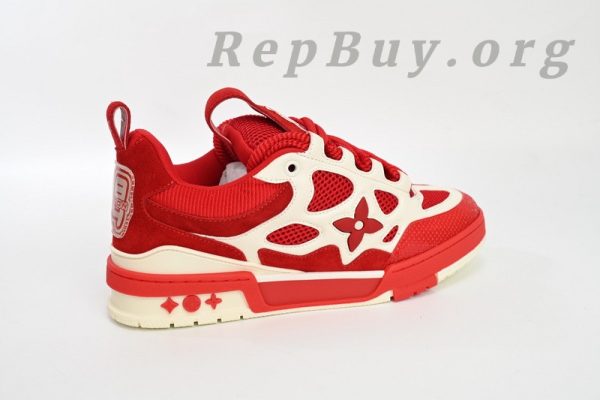 Louis Vuitton Skate Sneaker Leather lace up Fashionable Board Shoes Red 51BCOLRB - 图片 9
