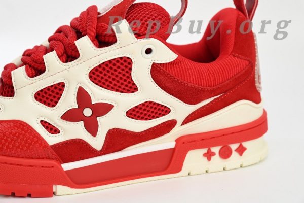 Louis Vuitton Skate Sneaker Leather lace up Fashionable Board Shoes Red 51BCOLRB - 图片 8